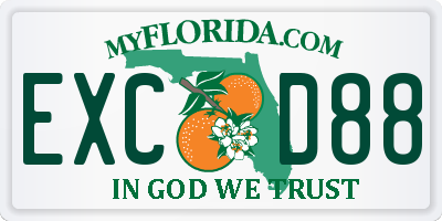 FL license plate EXCD88