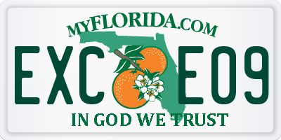 FL license plate EXCE09