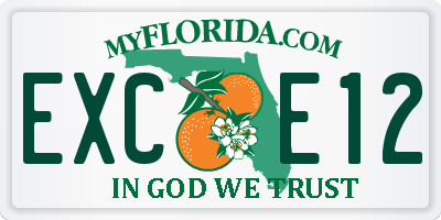 FL license plate EXCE12