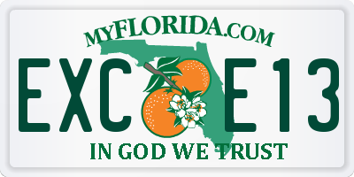 FL license plate EXCE13