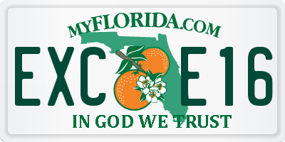 FL license plate EXCE16