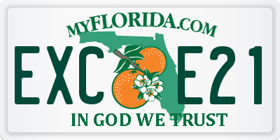 FL license plate EXCE21