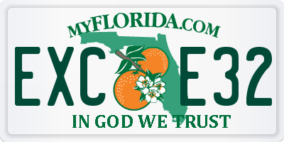 FL license plate EXCE32