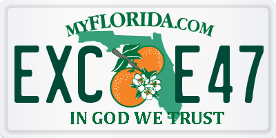 FL license plate EXCE47