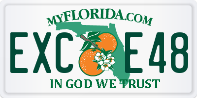 FL license plate EXCE48