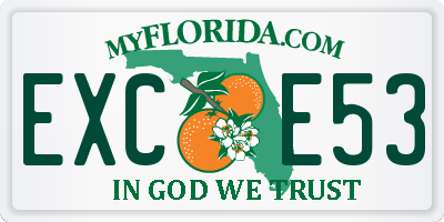 FL license plate EXCE53
