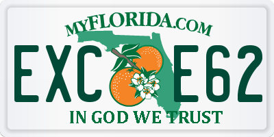 FL license plate EXCE62