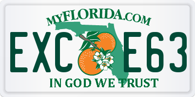 FL license plate EXCE63