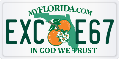FL license plate EXCE67