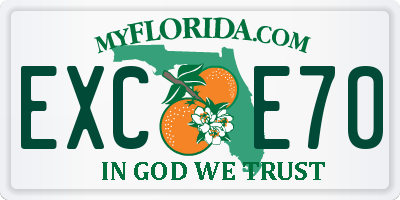 FL license plate EXCE70