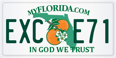 FL license plate EXCE71