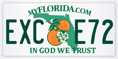 FL license plate EXCE72