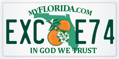 FL license plate EXCE74