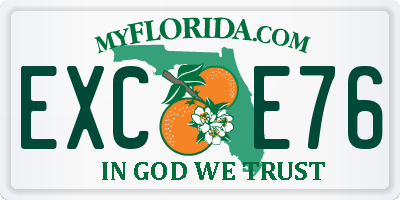 FL license plate EXCE76