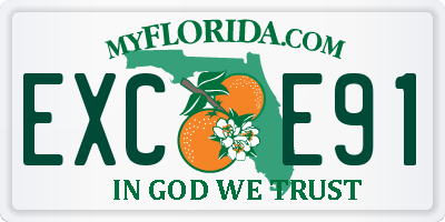 FL license plate EXCE91