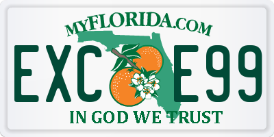 FL license plate EXCE99