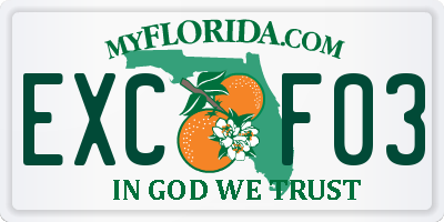 FL license plate EXCF03