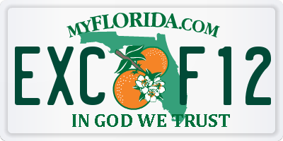 FL license plate EXCF12