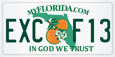 FL license plate EXCF13