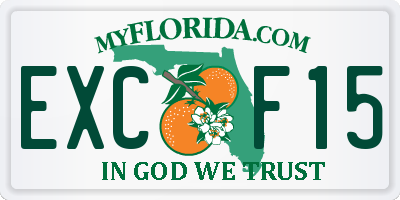 FL license plate EXCF15