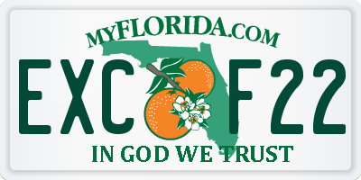 FL license plate EXCF22