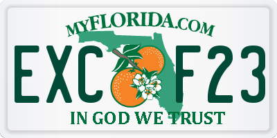 FL license plate EXCF23