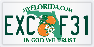 FL license plate EXCF31