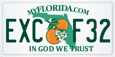 FL license plate EXCF32