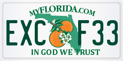 FL license plate EXCF33