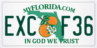 FL license plate EXCF36