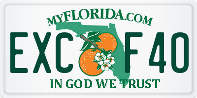 FL license plate EXCF40