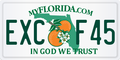 FL license plate EXCF45