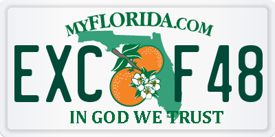 FL license plate EXCF48
