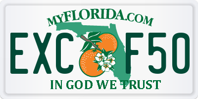 FL license plate EXCF50
