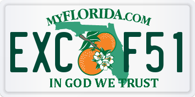 FL license plate EXCF51