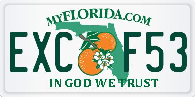 FL license plate EXCF53