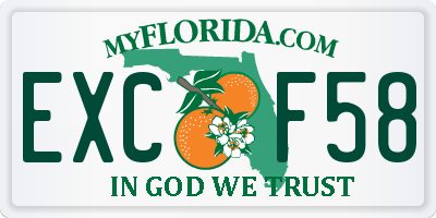 FL license plate EXCF58