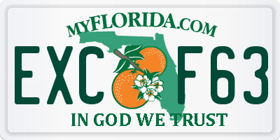 FL license plate EXCF63