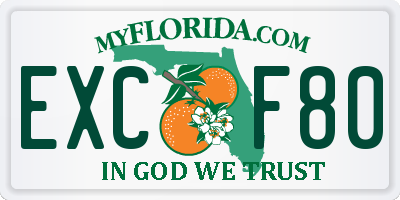 FL license plate EXCF80