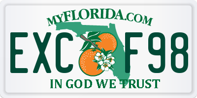 FL license plate EXCF98