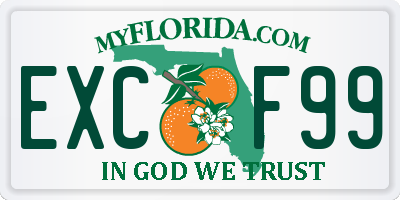 FL license plate EXCF99