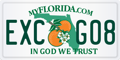 FL license plate EXCG08