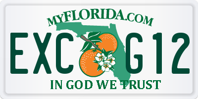 FL license plate EXCG12