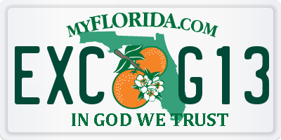 FL license plate EXCG13