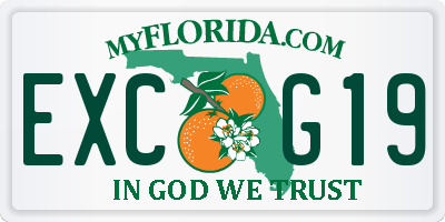 FL license plate EXCG19