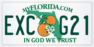 FL license plate EXCG21
