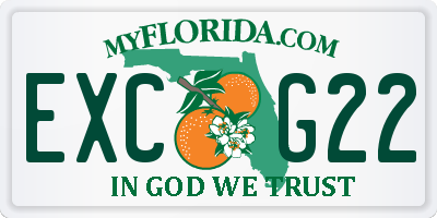 FL license plate EXCG22