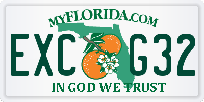 FL license plate EXCG32