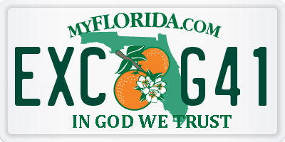 FL license plate EXCG41
