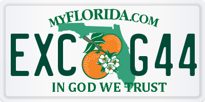 FL license plate EXCG44